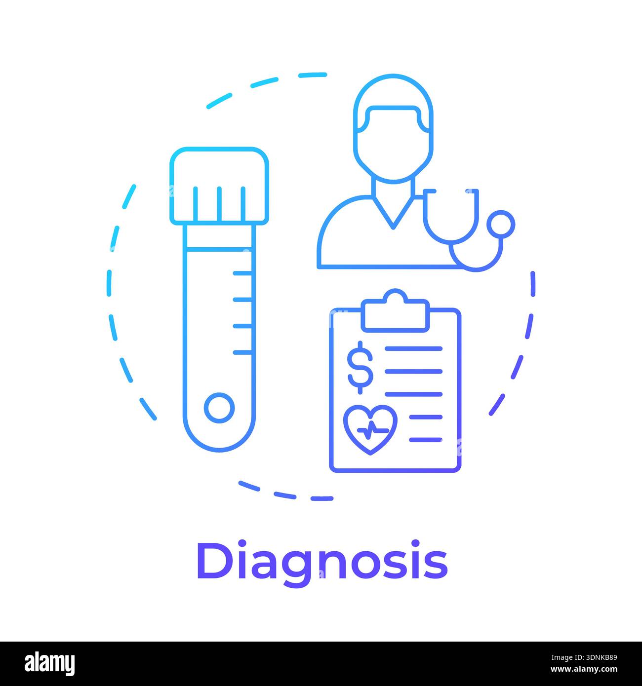 Diagnosis blue gradient concept icon Stock Vector