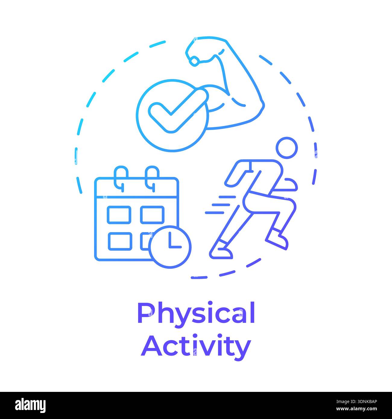 Physical activity blue gradient concept icon Stock Vector