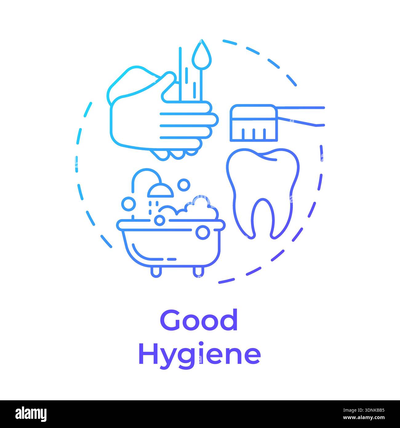 Good hygiene blue gradient concept icon Stock Vector