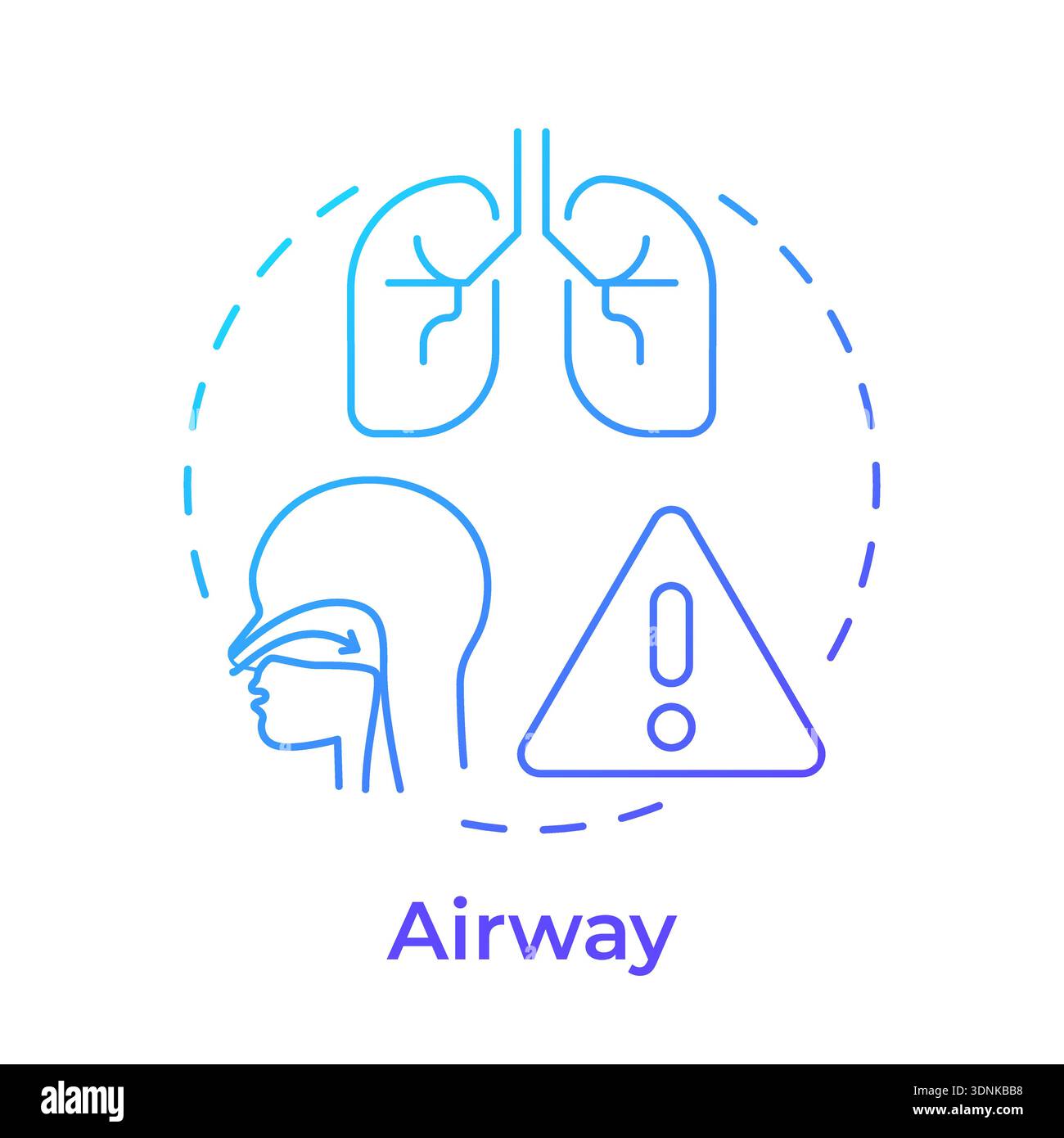 Airway blue gradient concept icon Stock Vector