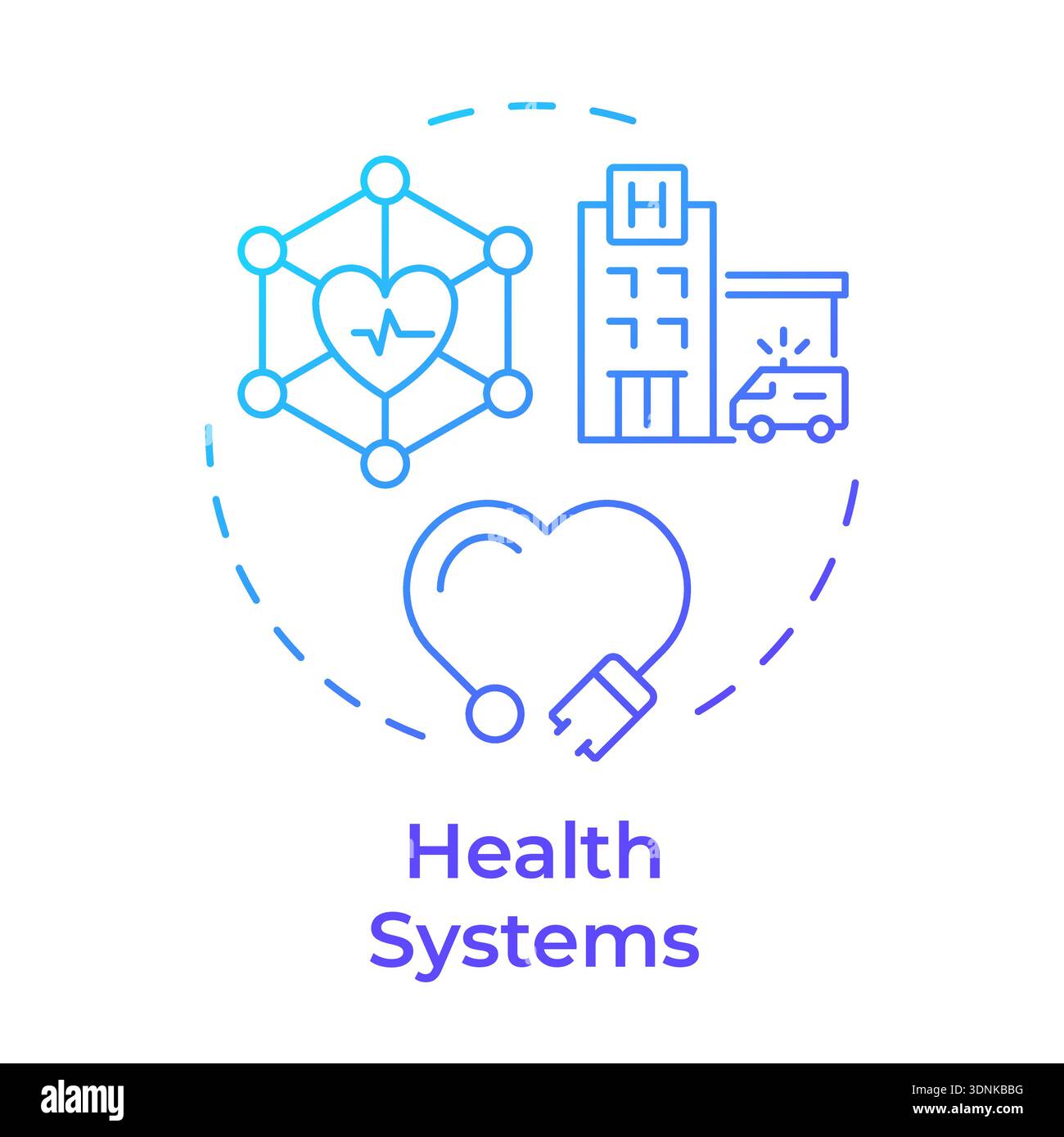Health systems blue gradient concept icon Stock Vector