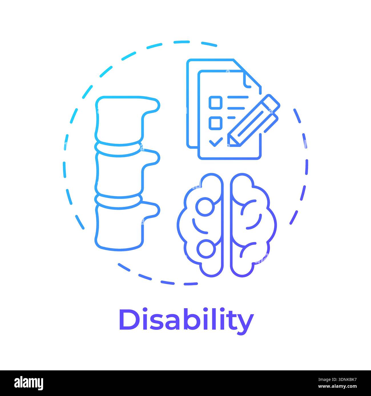 Disability blue gradient concept icon Stock Vector