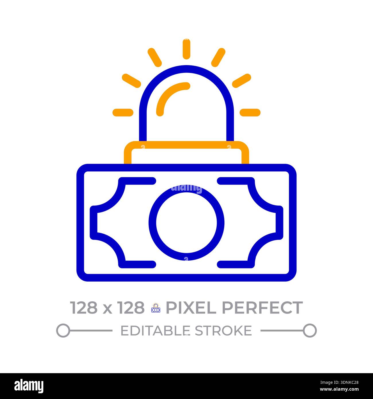 Emergency fund pixel perfect two color line icon Stock Vector