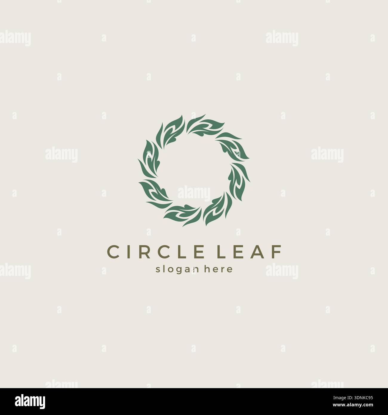 Circle Leaf Logo Simple Design. Organic Logo Stock Vector