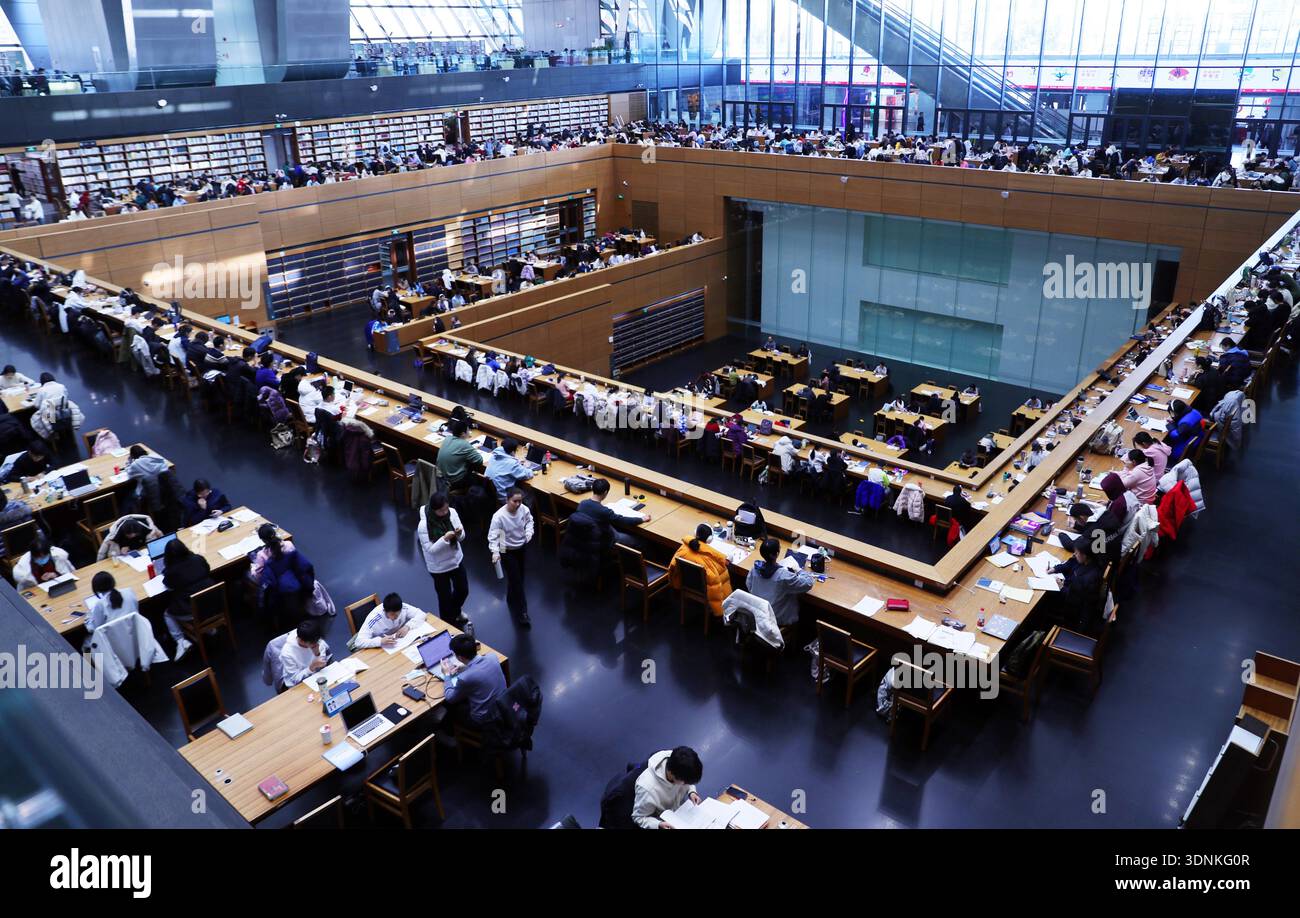 Readers study at the National Library of China in Beijing, China, 8 ...