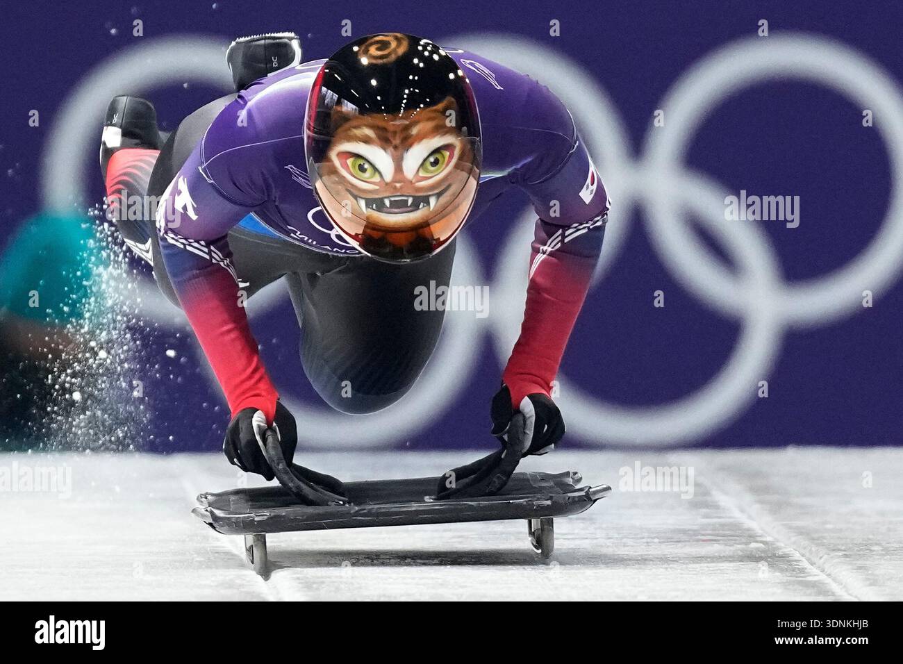 South Korea's Hong Sujung starts for a women's skeleton training ...