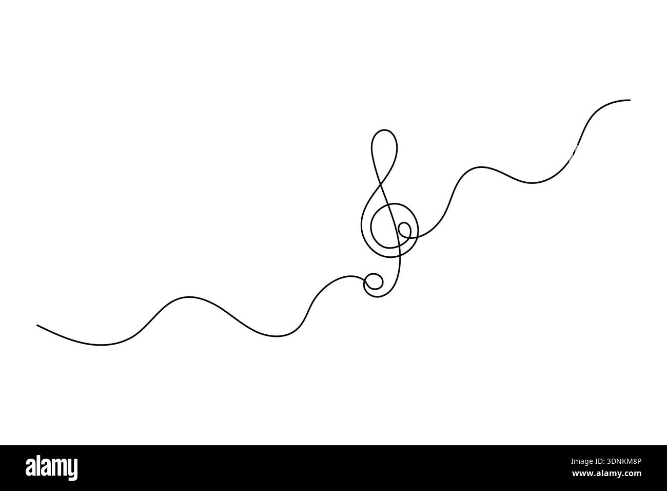Music notes stylish one line continuous outline illustration Stock Vector