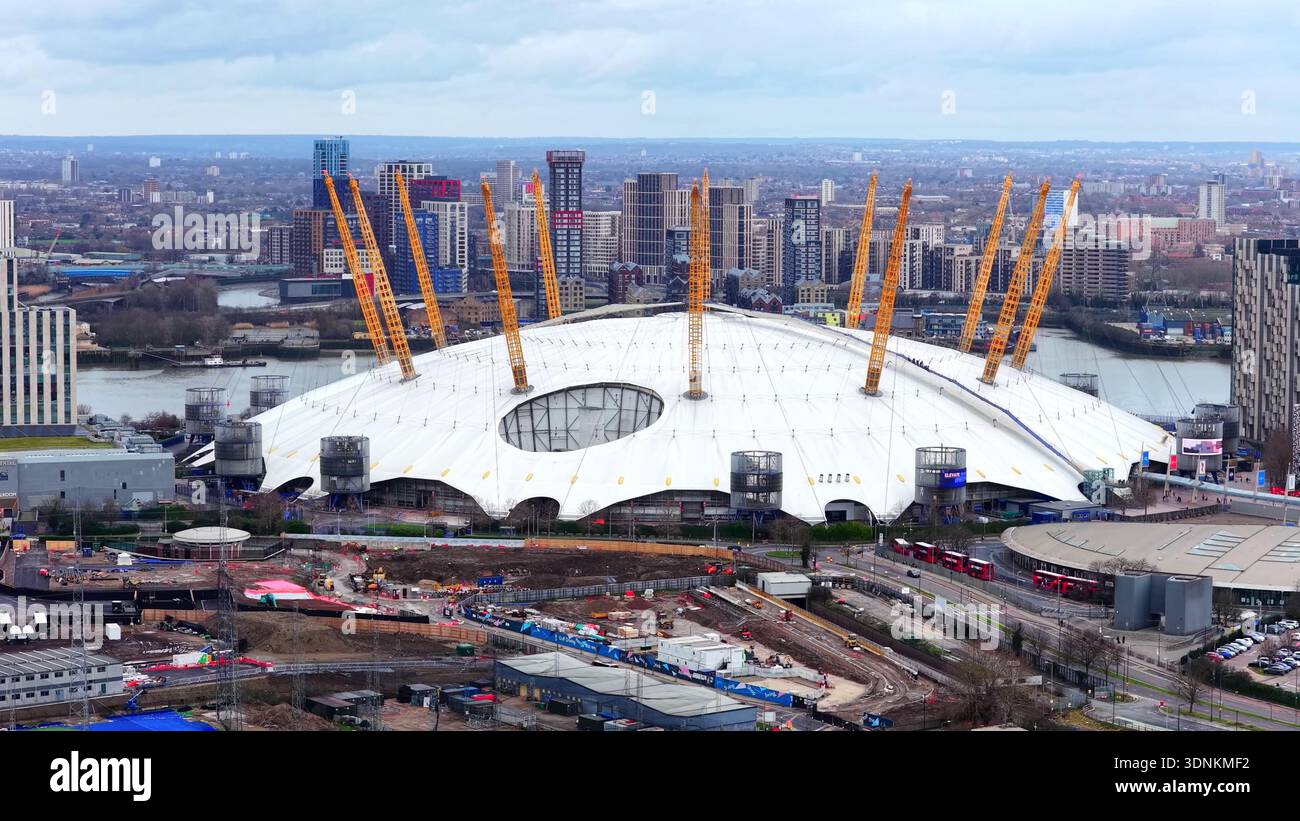 The O2 Arena (Millennium Dome) exterior, North Greenwich, London, UK ...