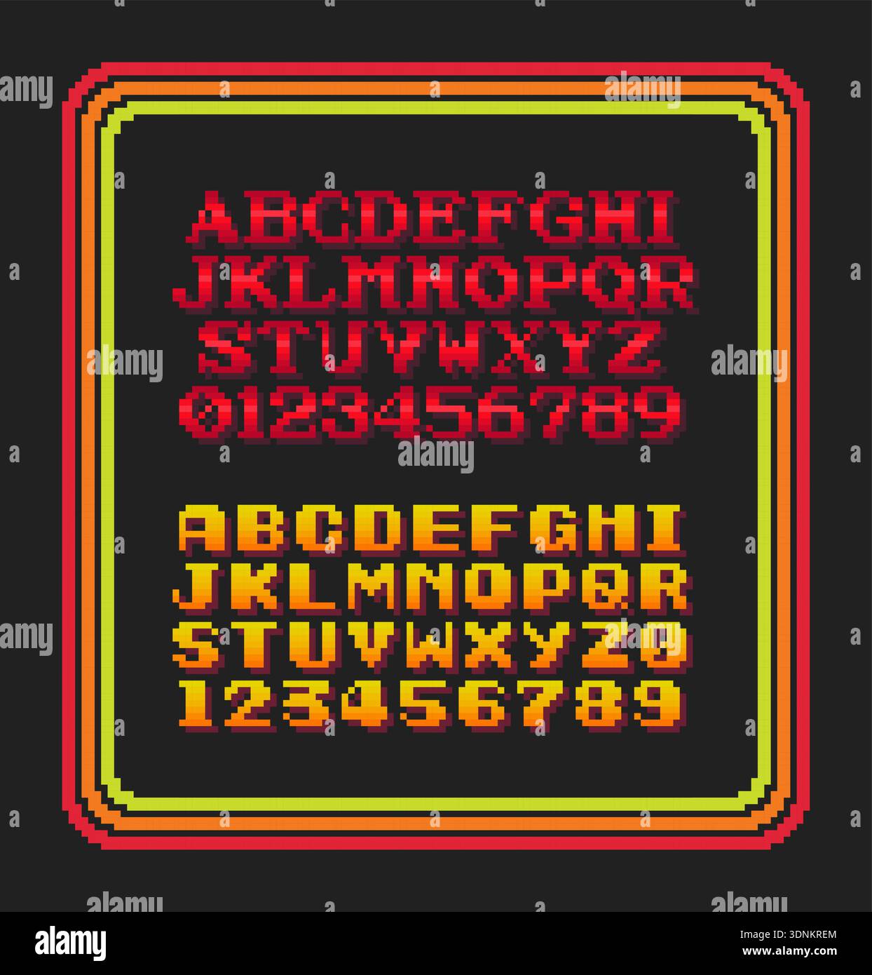 Retro video games fonts Stock Vector