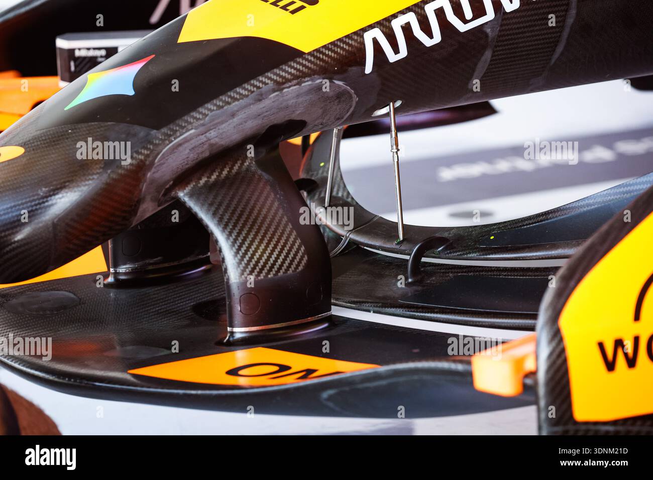 McLaren F1 Team MCL40, mechanical detail of front wing during the ...
