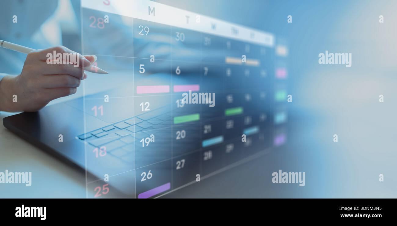 Project Management and Schedule Planning Displayed on a Digital ...