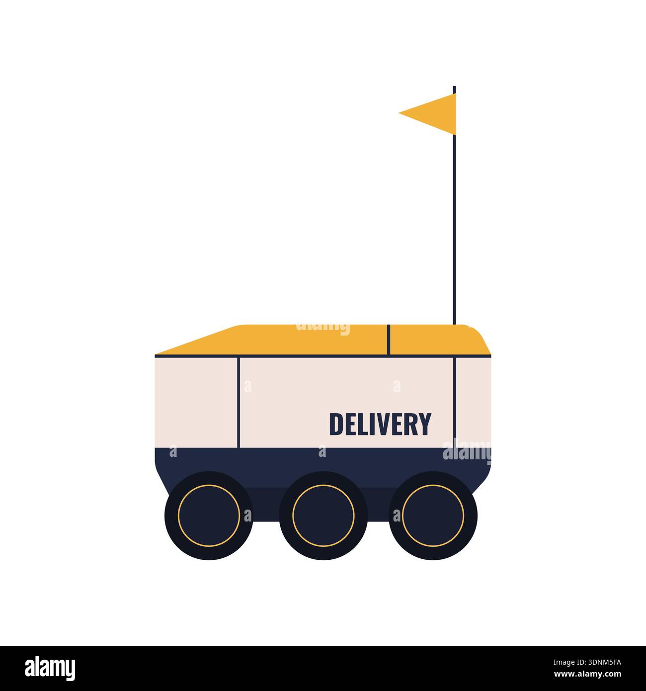 Autonomous delivery robot concept for smart city and e-commerce. Stock Vector