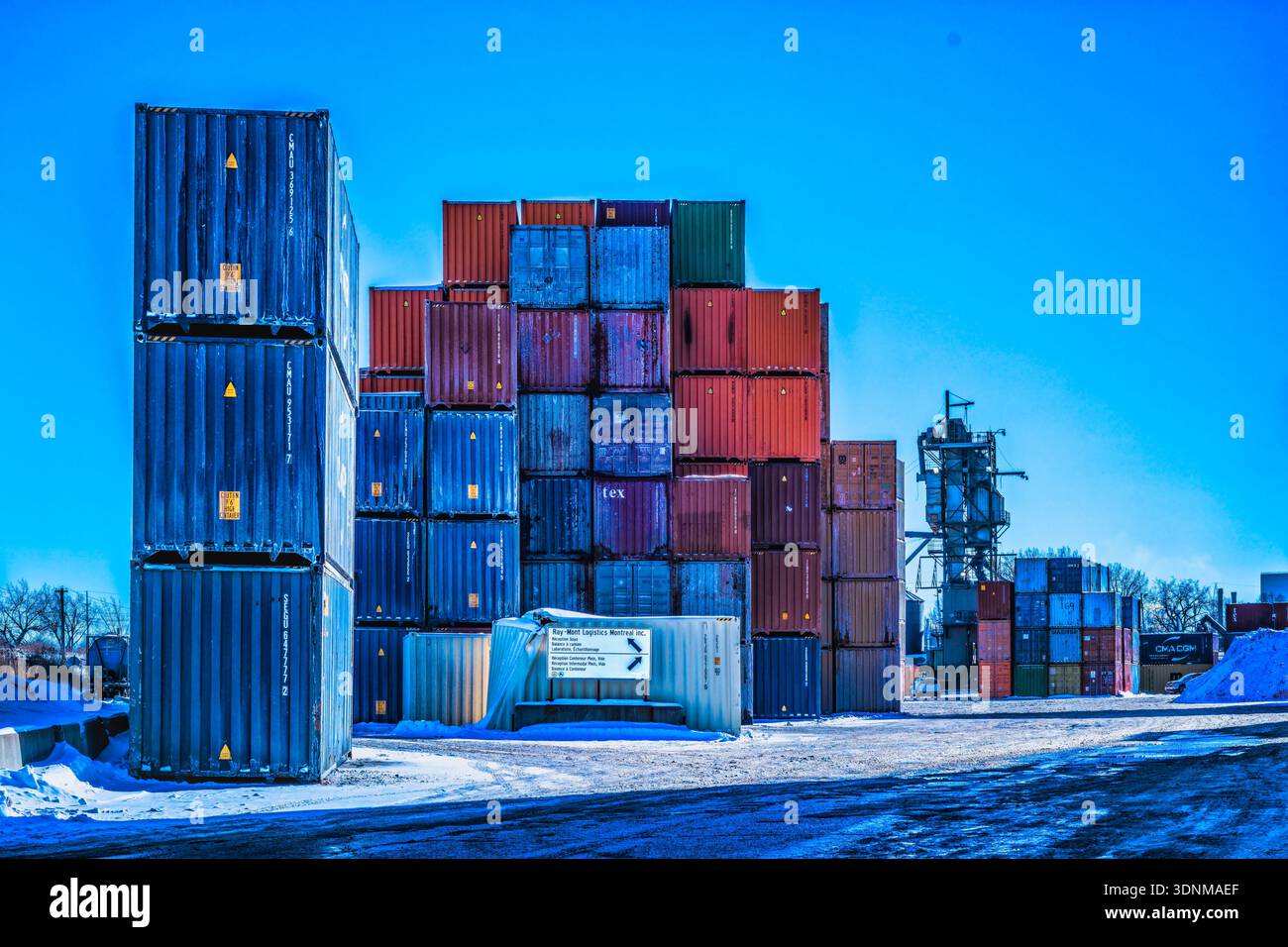 Stack of Shipping Containers Stock Photo