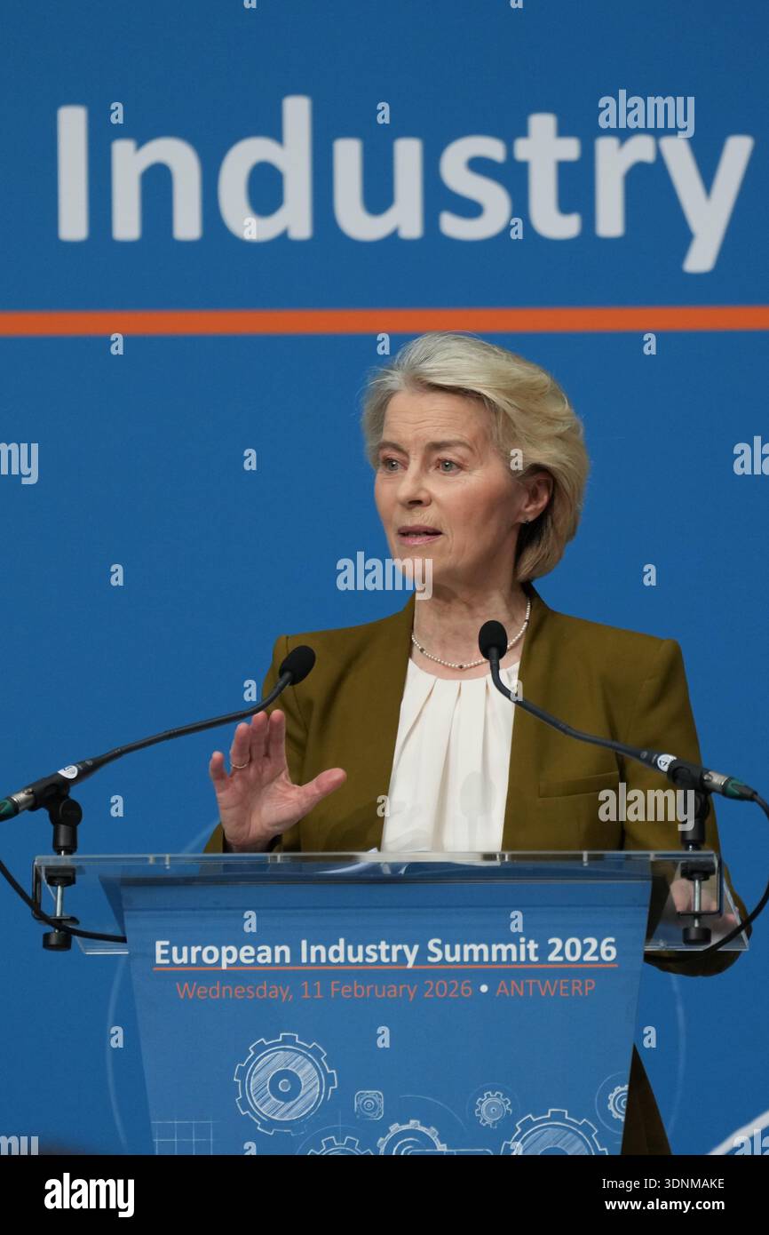European Commission President Ursula von der Leyen speaks during the ...