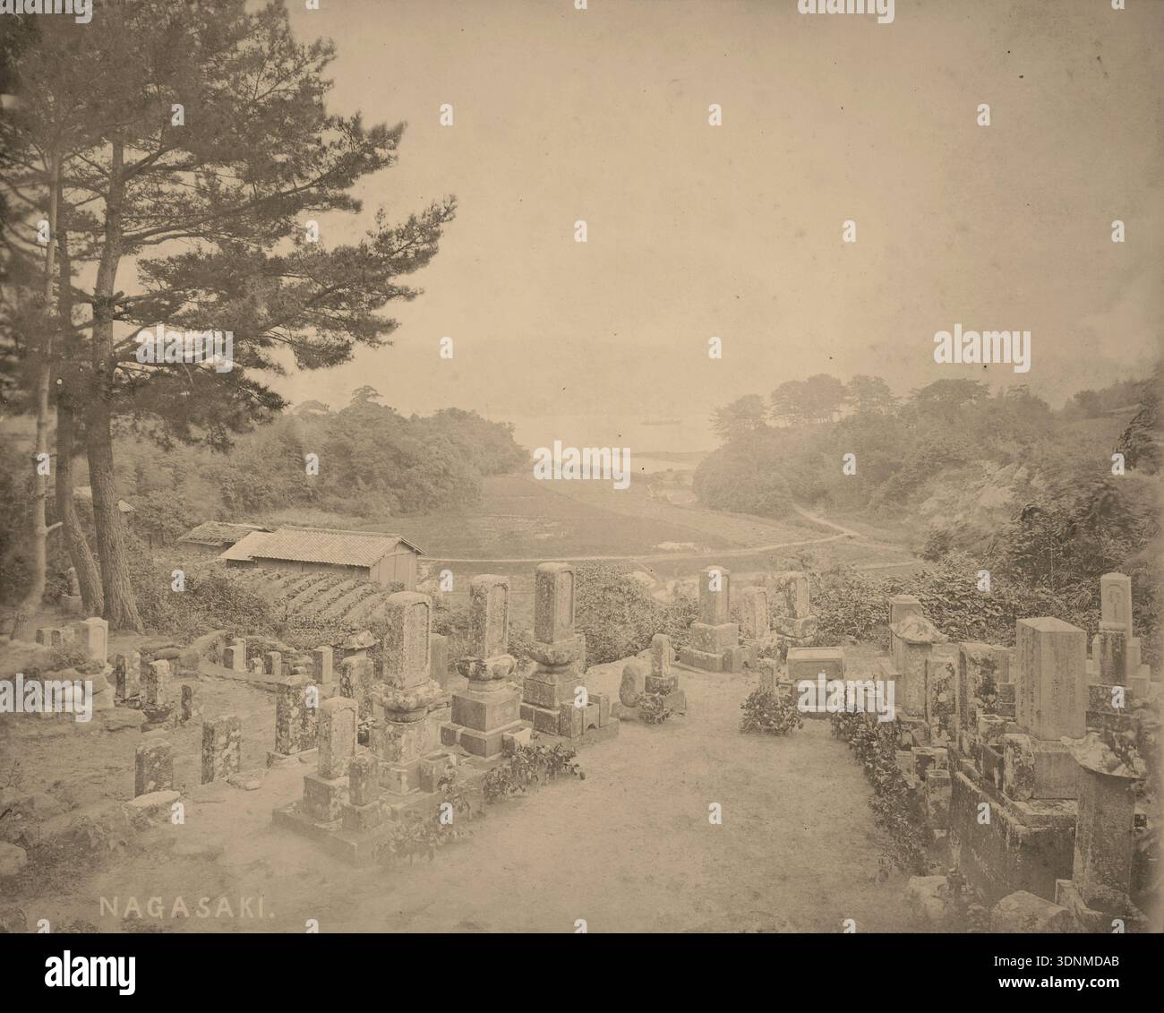 Felice Beato & Antonio Beato - Nagasaki (grave yard) Stock Photo