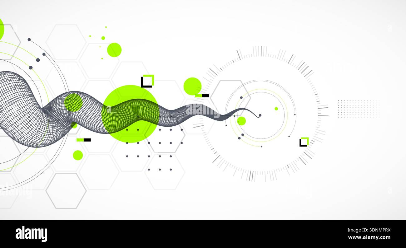 Abstract art wireframe background. Modern science or technology art elements.  Vector. Stock Vector