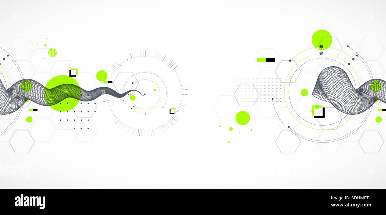 Abstract art wireframe background. Modern science or technology art elements.  Vector. Stock Vector