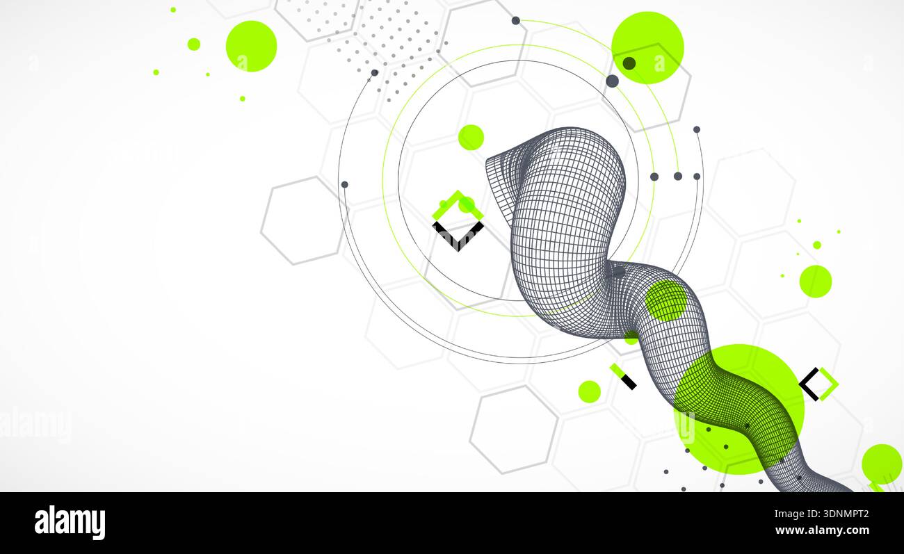 Abstract art wireframe background. Modern science or technology art elements.  Vector. Stock Vector
