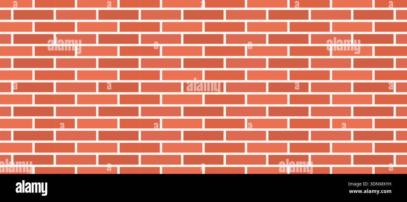 Red brick wall seamless pattern, brick vector background Stock Vector