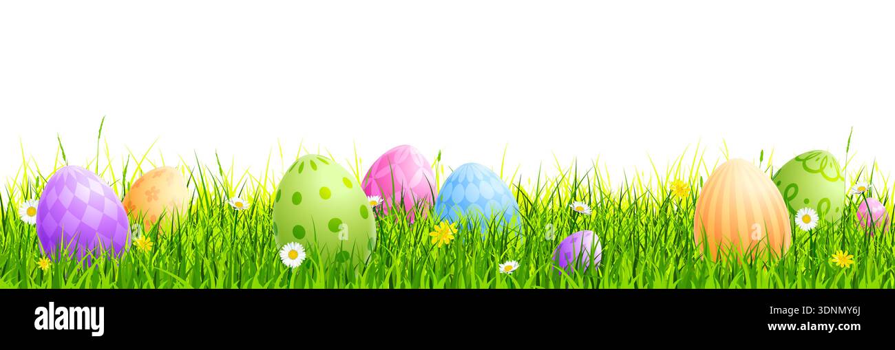 Easter background, Easter egg banner, Easter border or frame Stock Vector
