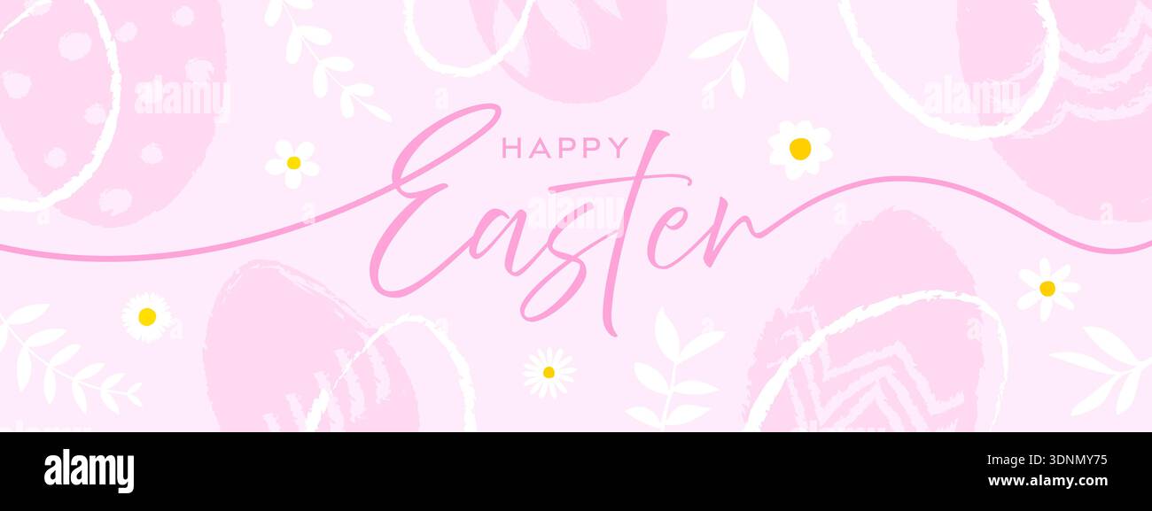 Easter banner, Easter egg poster, happy Easter card Stock Vector
