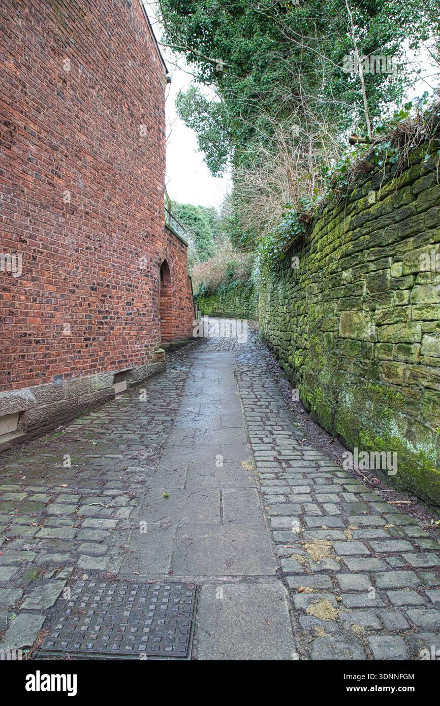Path Hall Old Cobbled Path and Mossy Stone Walls Leading Through the Grounds of ...