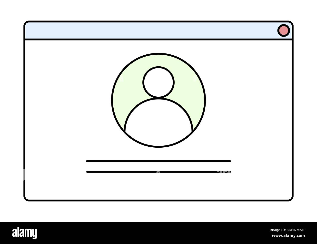 Person web profile, vector illustration. Stock Vector