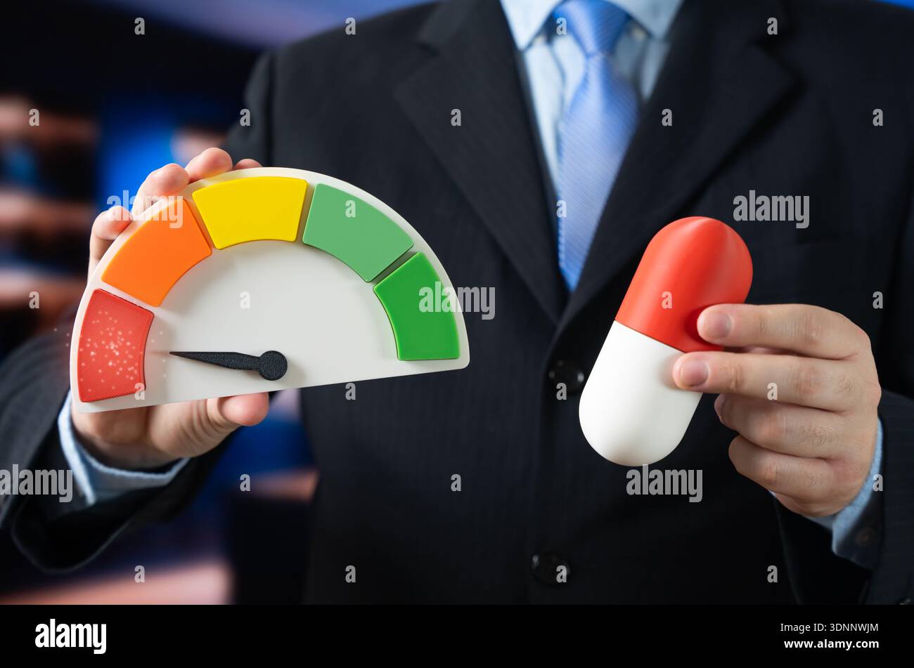 Test Side Effects Medication capsule and potency scale. Drug tests showed low efficacy ...