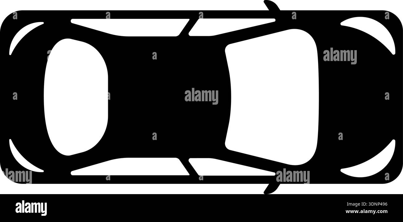 Simple car icon in top view with a dotted line path Stock Vector Image ...
