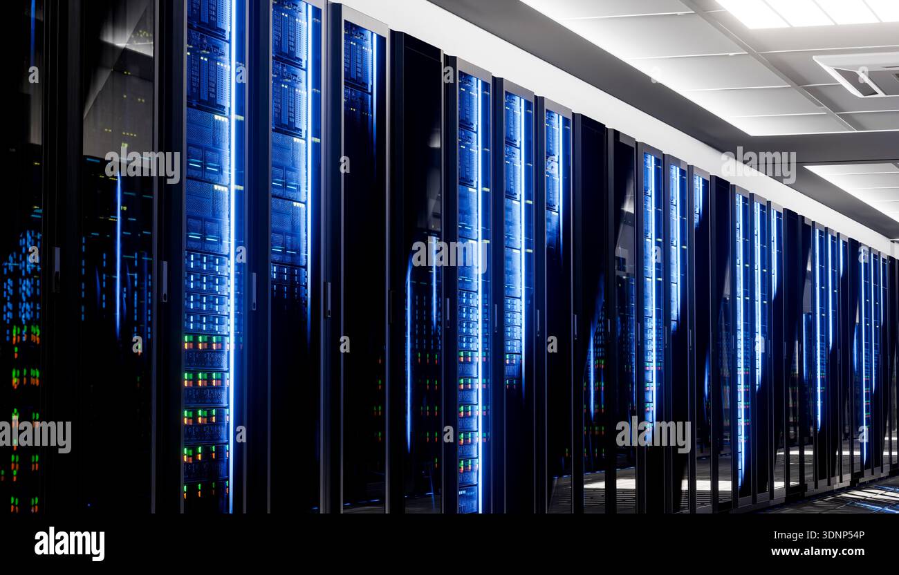 Rows sleek server racks hi-res stock photography and images - Alamy