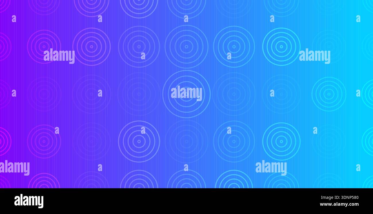 Abstract gradient concentric circles background, blue purple neon pattern, modern tech backdrop, presentation, banner. Gradient circles backgrounds Stock Vector