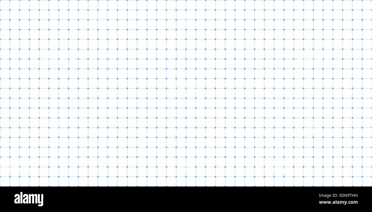 Blue grid paper with dot background Stock Vector
