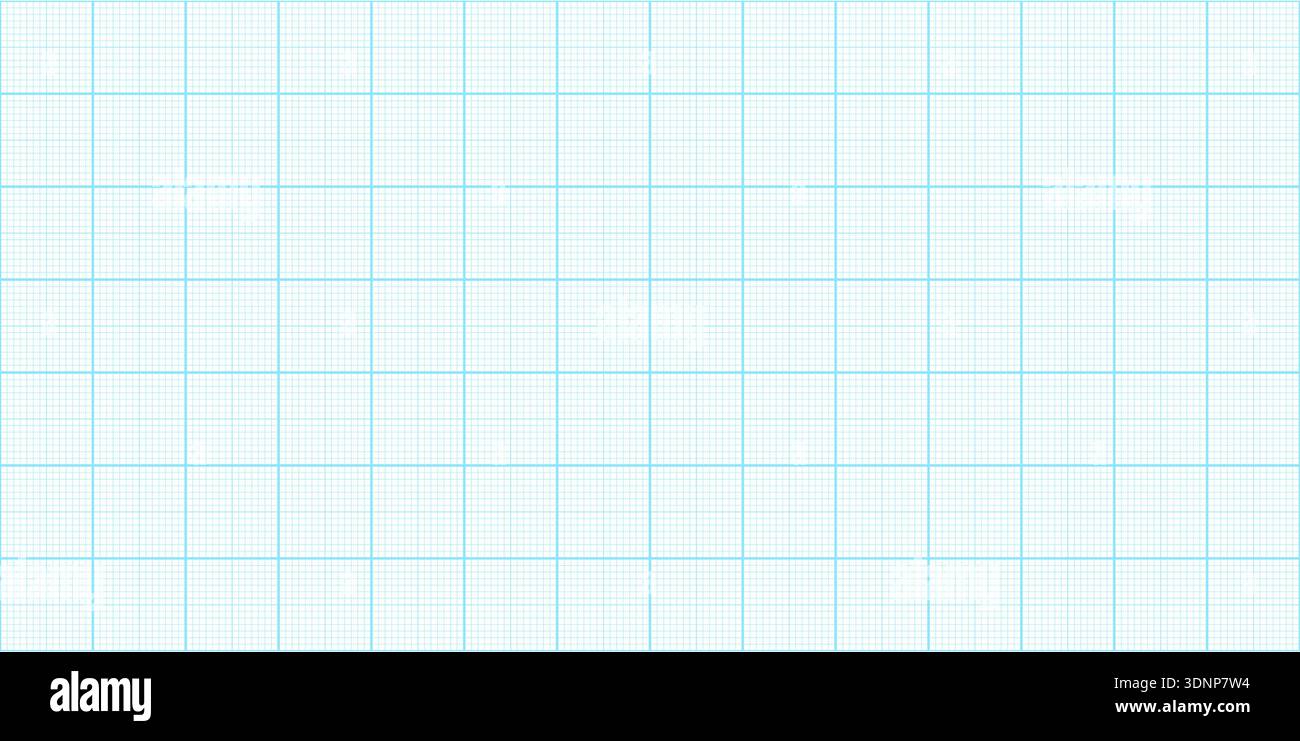 Graph paper background with millimeter grid pattern. Blue squared texture for notebook pages, blueprint designs, and technical drawing projects. Stock Vector
