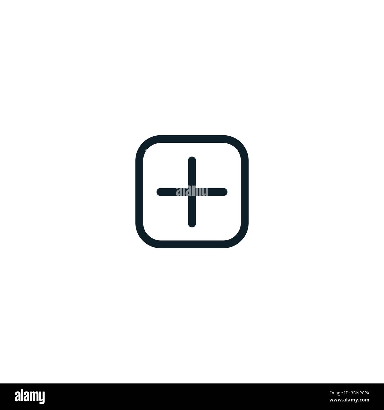 Plus icon symbol. Add button cross interface element modern minimal outline design template Stock Vector