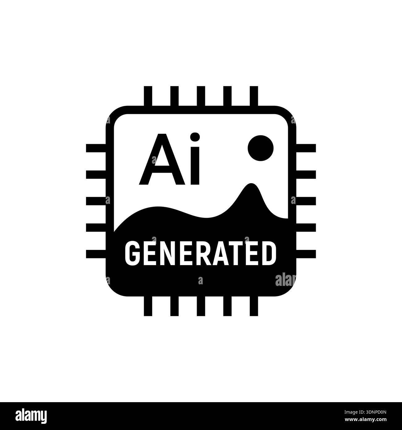 Ai generated icon logo. Generate artificial digital processor chip vector icon Stock Vector