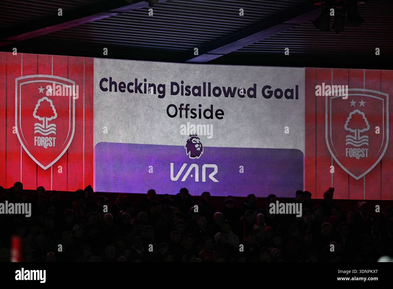 Nottingham, England, 11th February 2026. A VAR Check is displayed on ...