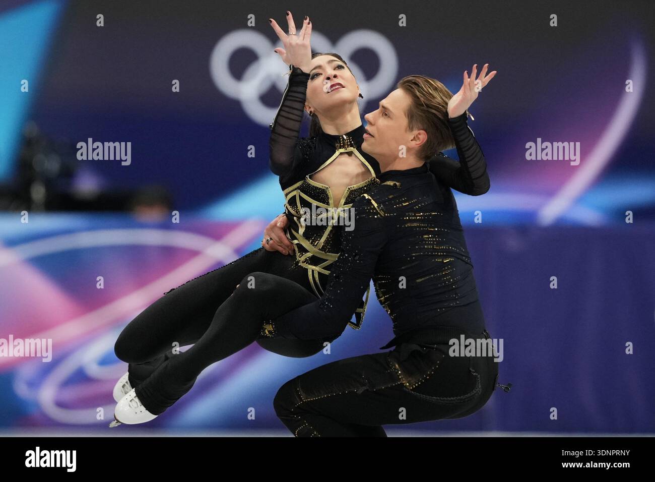Allison Reed and Saulius Ambrulevicius of Lithuania compete during the ...