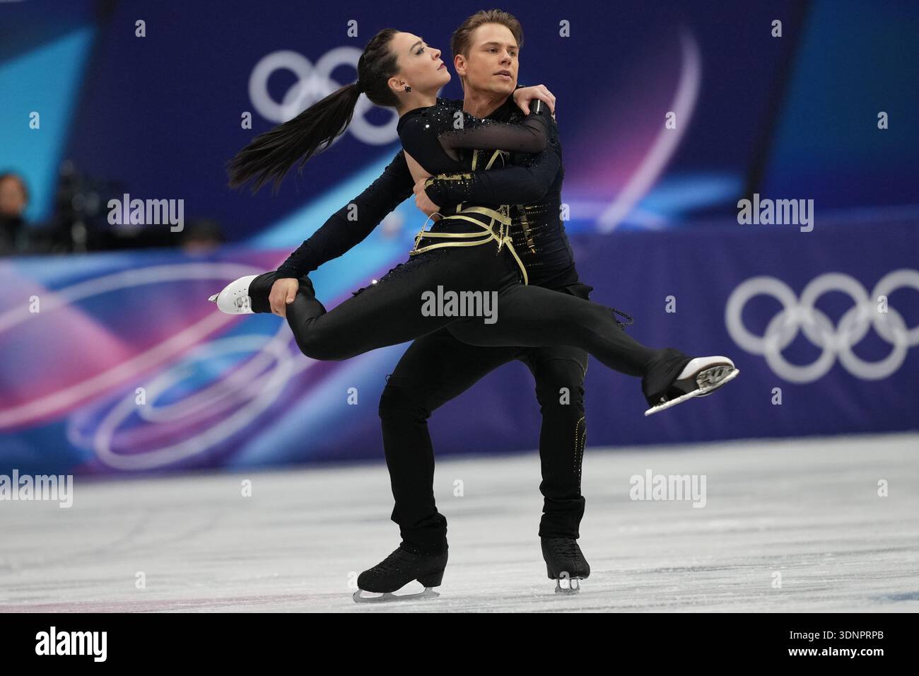 Allison Reed and Saulius Ambrulevicius of Lithuania compete during the ...