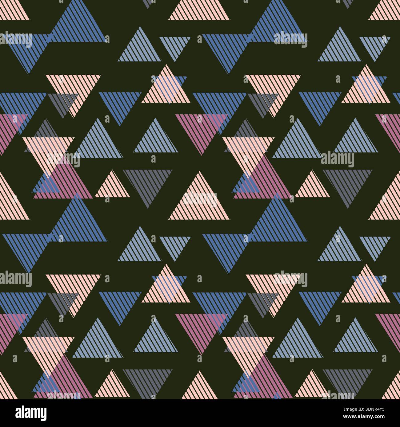 Seamless pattern with triangle decoranive art print. Polygonal rainbow mosaic background. Abstract vector illustration. Triangular graphic Simple Stock Vector