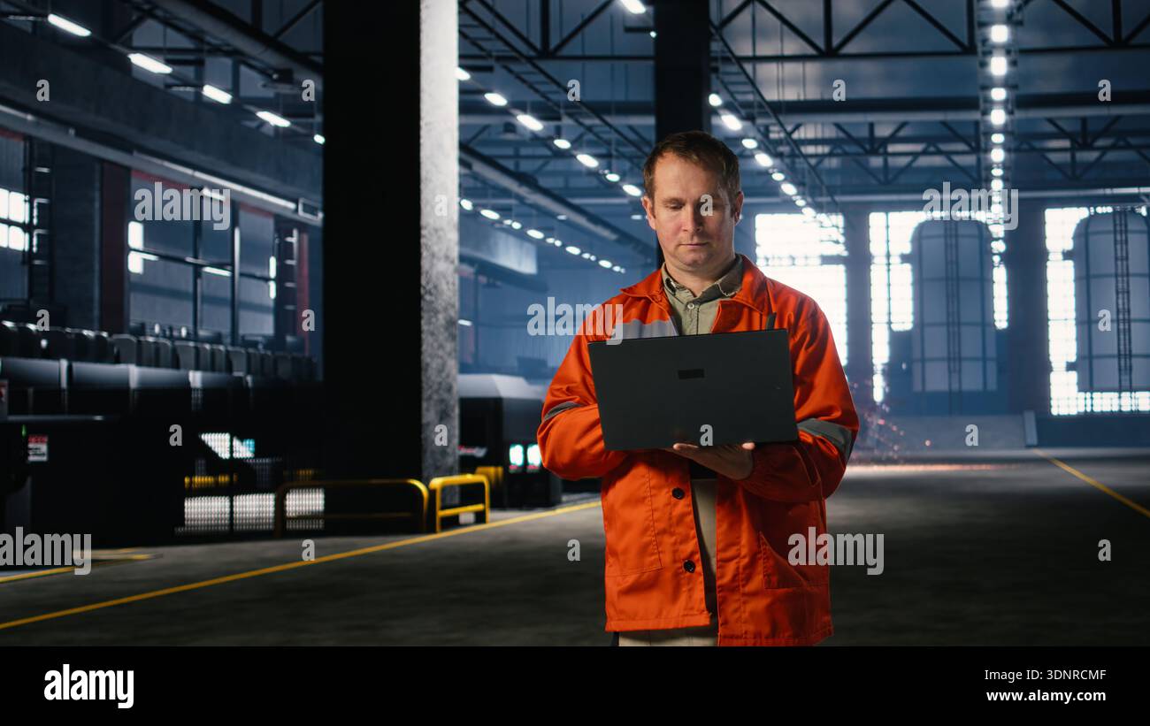 Workforce Operation Technician oversees laptop and equipment to monitor steel production ...