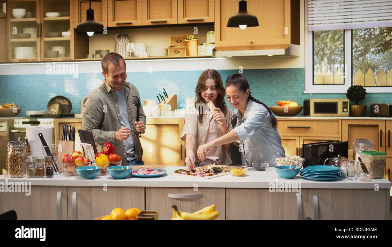 Tween Weekend Fun Family tween girl singing dancing hi-res stock photography and images ...