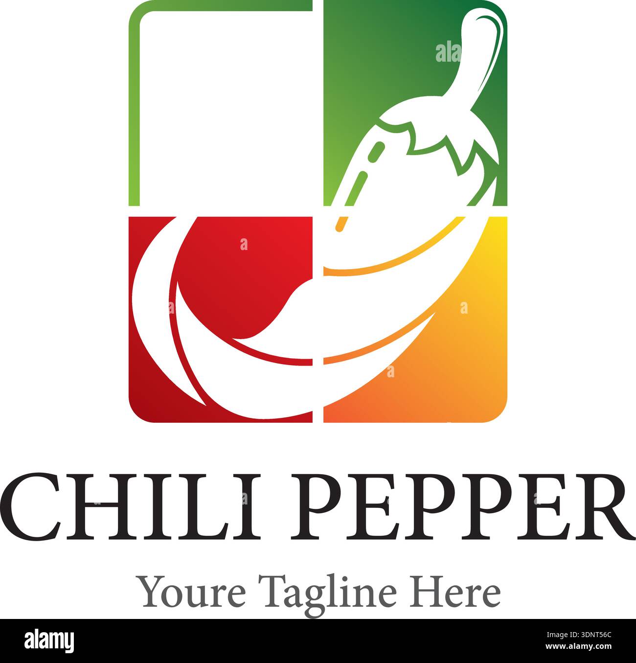 Chili pepper vector logo design Stock Vector