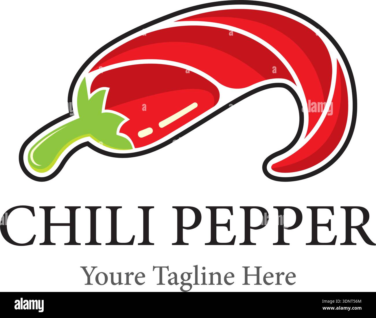 Chili pepper vector logo design Stock Vector