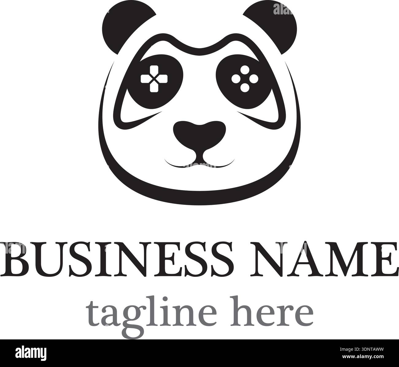Panda gaming vector logo template design Stock Vector