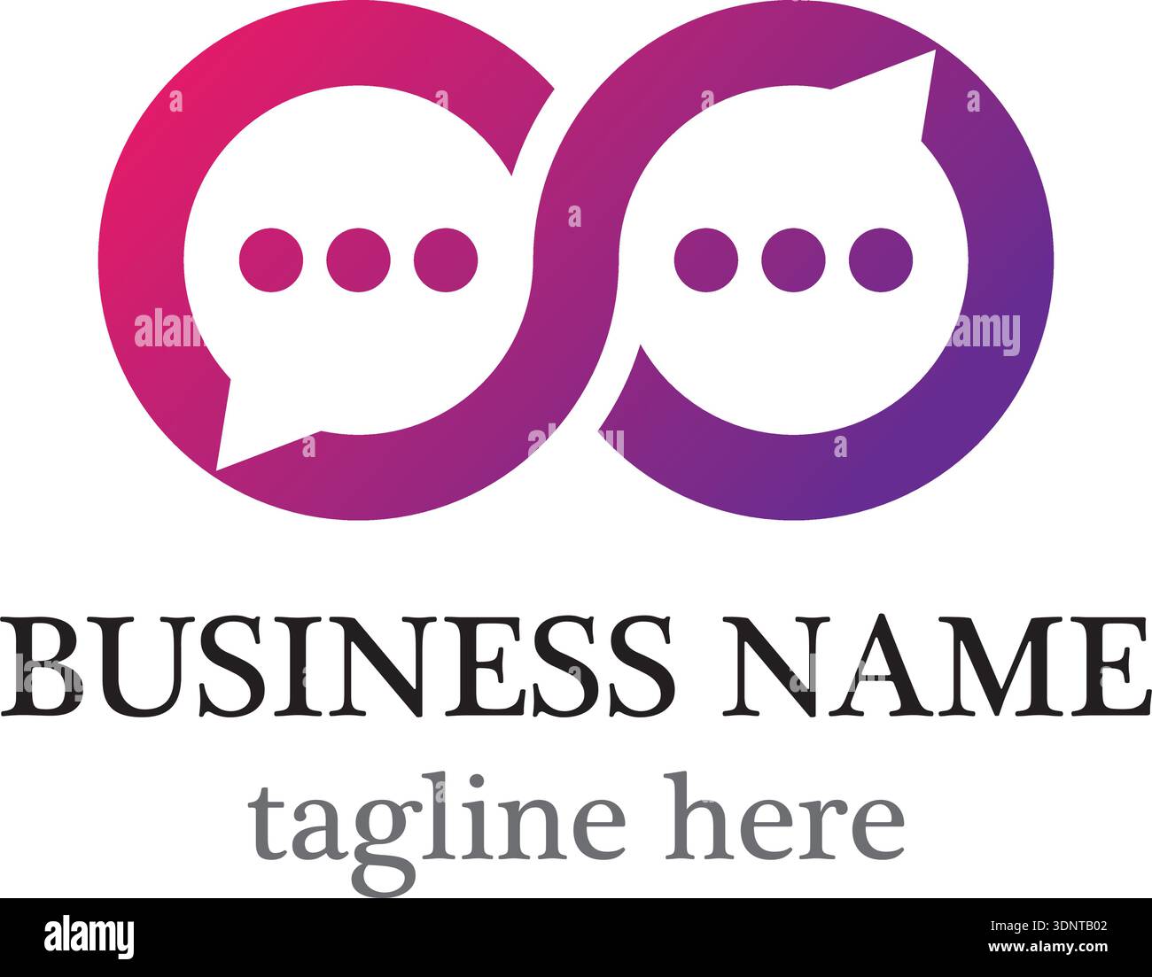 Infinity with chat logo design Stock Vector