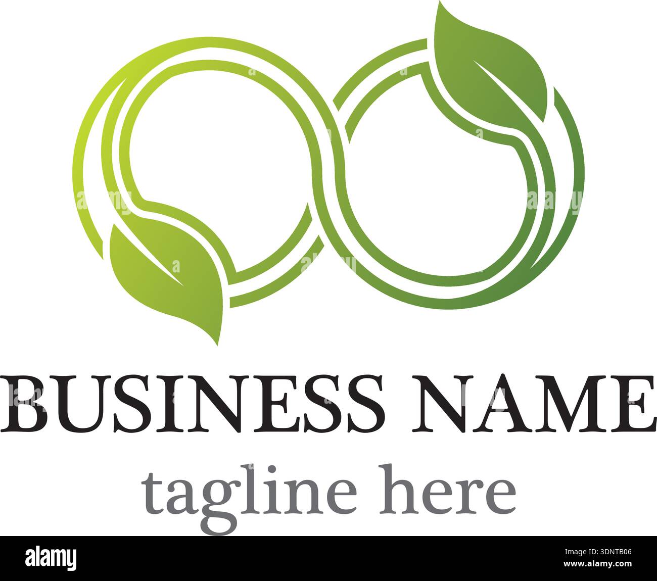 Infinity and leaf vector logo design Stock Vector