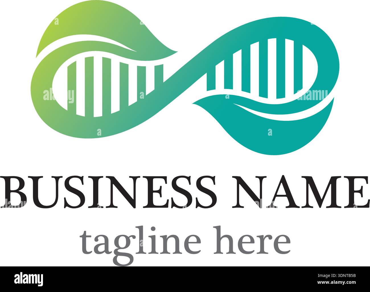 Infinity And DNA Helix Logo Design Stock Vector
