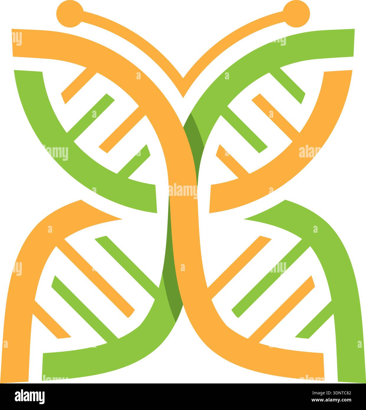 Butterfly with DNA Concept Logo Design Stock Vector
