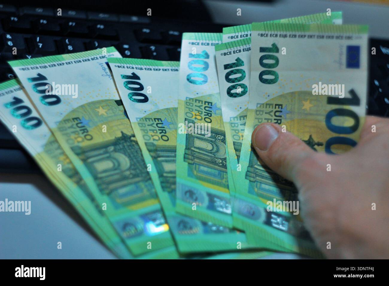 Man doing his accounting, financial adviser working Stock Photo