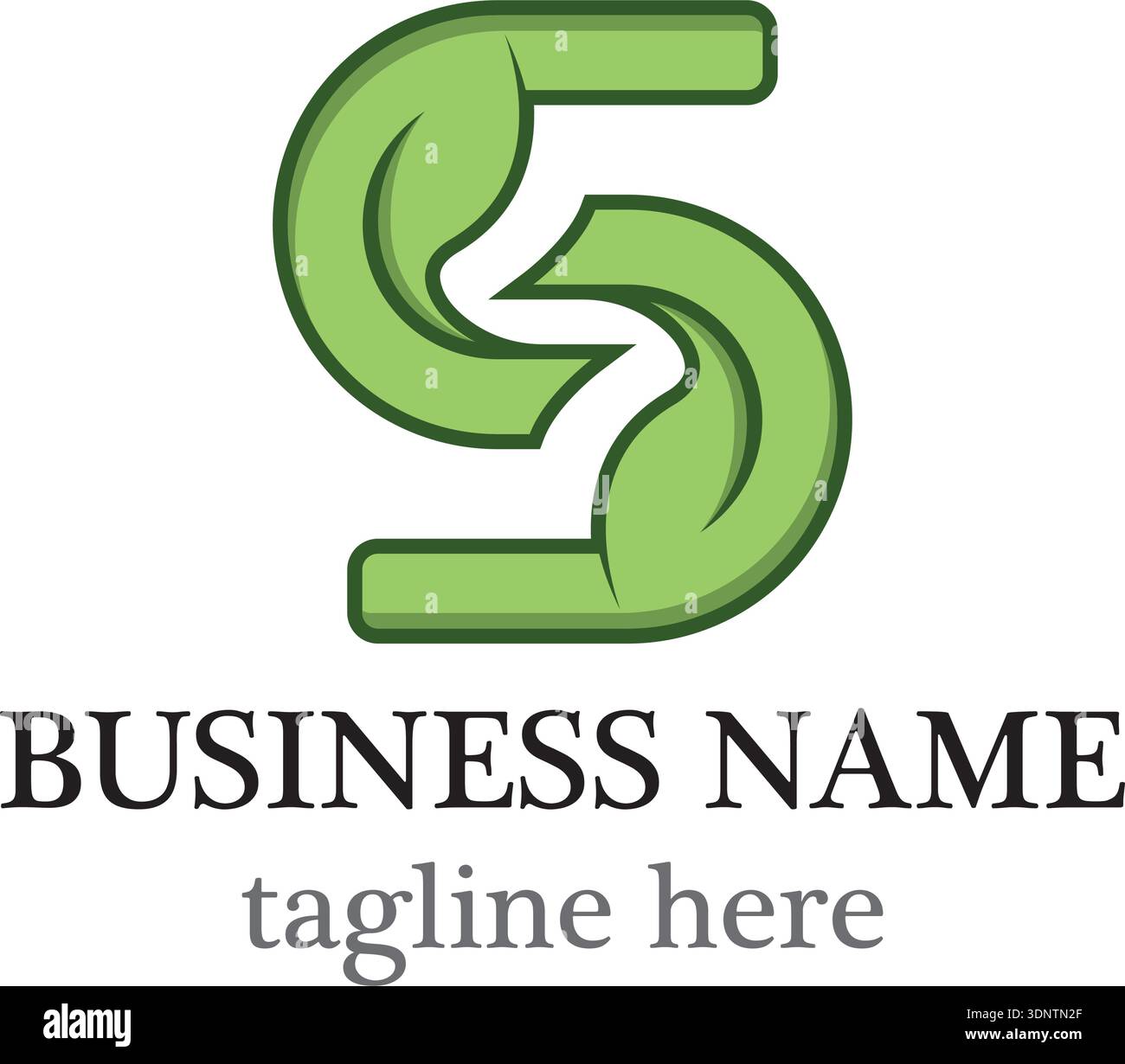 Letter S And Leaf Logo Stock Vector